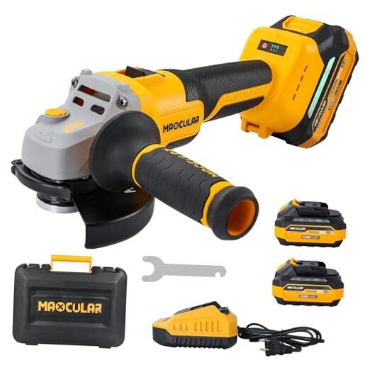 Cordless Angle Grinder with 2x4.0 AH Batteries,Grinder Tool 9600 RPM Brushless