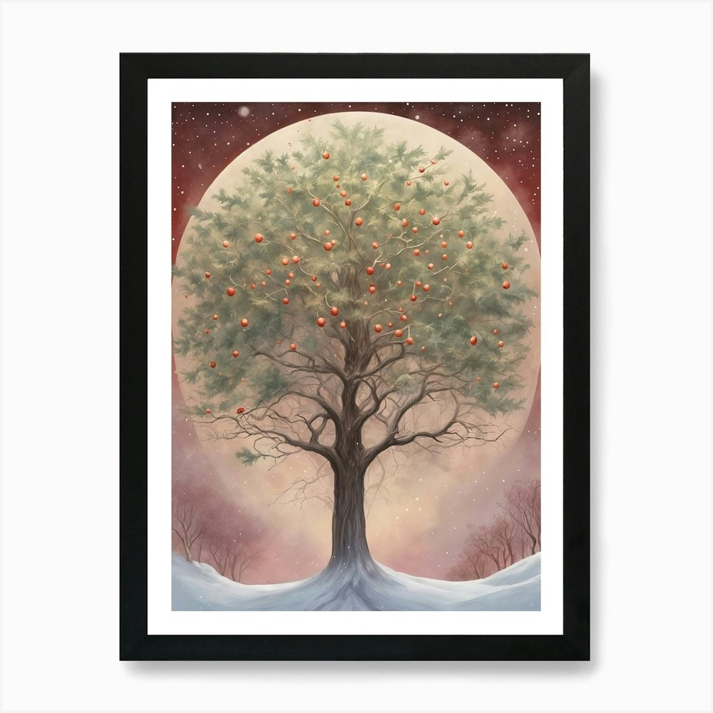 Winter Tree Art Print Framed Wall Decor Canvas Picture Poster