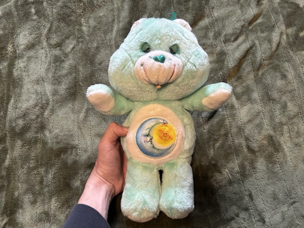 Vintage 1983 Kenner Care Bear Bedtime Sleepy Plush Stuffed Animal Moon Sun