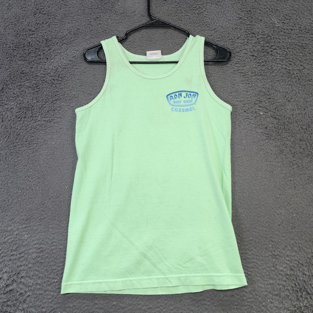 Ron Jon Surf Shop Shirt Mens Small Green Cozumel Tank Top Surf Beach Graphic