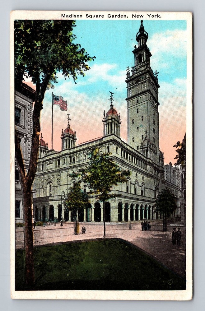 New York City NY, Madison Square Garden, Souvenir, Vintage c1924 Postcard