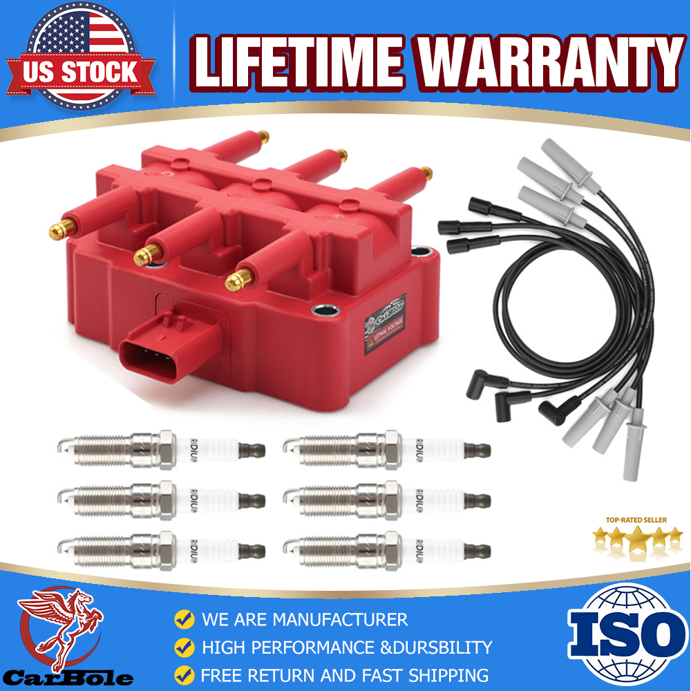 UF305 Ignition Coil Spark Plug Wire Set for 2007-2011 Jeep Wrangler 3.8L V6