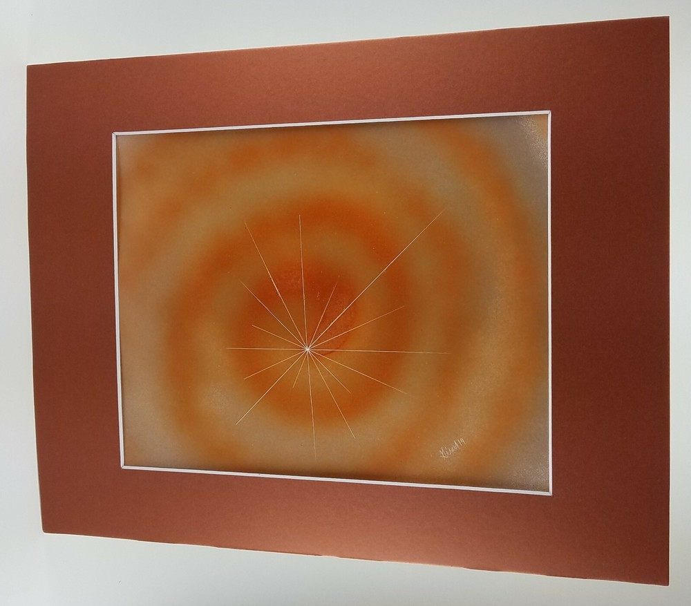 Tan to brown Abstract Original art comes with a mat board by artist Jason Girard-image