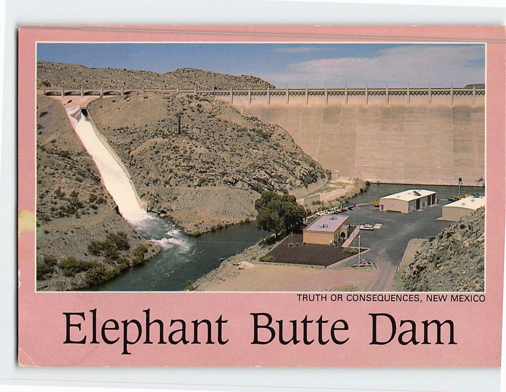 Postcard Elephant Butte Dam Truth or Consequences NM USA