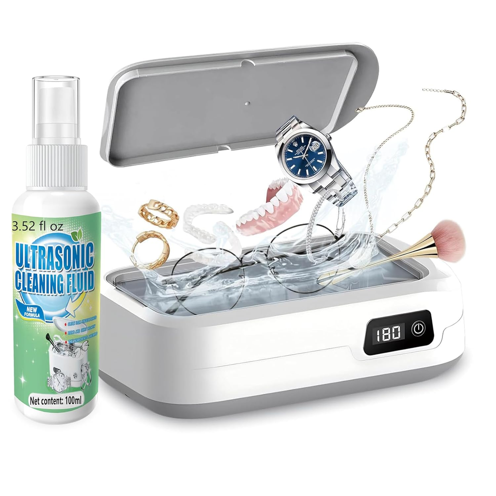 Ultrasonic Jewelry Cleaner Machine 49Khz Sonic Jewelry Cleaner 640ML Portable