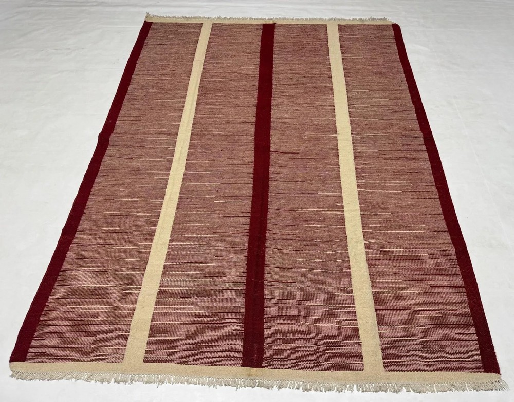Striped Hand Knotted Kilim Wool Dhurrie Rug Color As Photos Design Carpet Rug