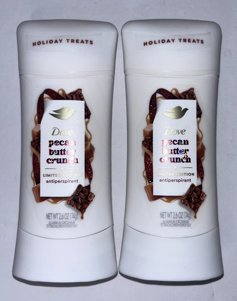 2 Dove Limited Edition Antiperspirant Deodorant Pecan Butter Crunch 2.6oz 8/26