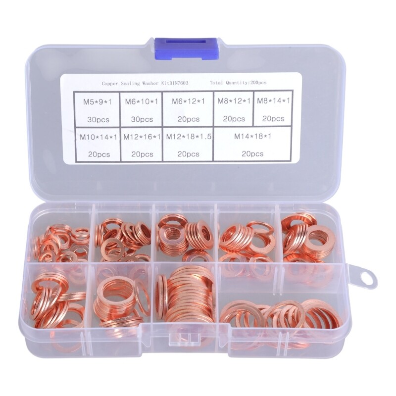 Washer For Oil Sump Plugs Sealing Solid Washer Flat Seal Gaskets Rings