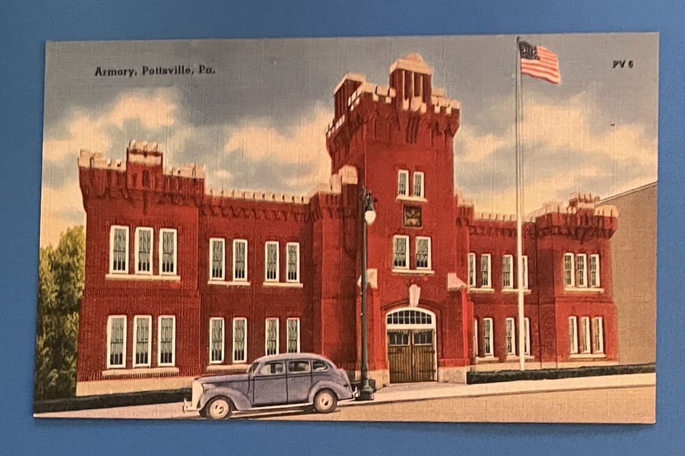 Armory Pottsville Pennsylvania Vintage Linen Postcard Unused