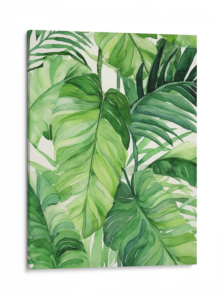 Tropical Botanical Leaves Canvas Art Print, Modern Home Decor