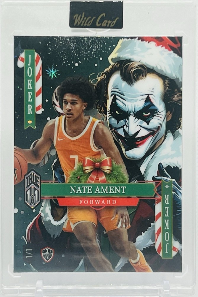 2025 Wildcard Jokers Wild Joker Holiday True 1/1 Nate Ament 1st Trading Card
