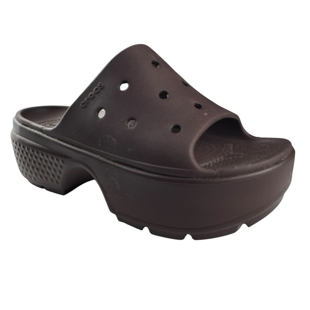 CROCS  Unisex Men's Sz 7 Women’s  Sz 9 Mocha Brown Stomp Slide Sandals Clogs