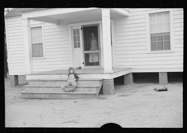 Photo:1930s House Porch Child Woman Doorsteps Rural Home Photo
