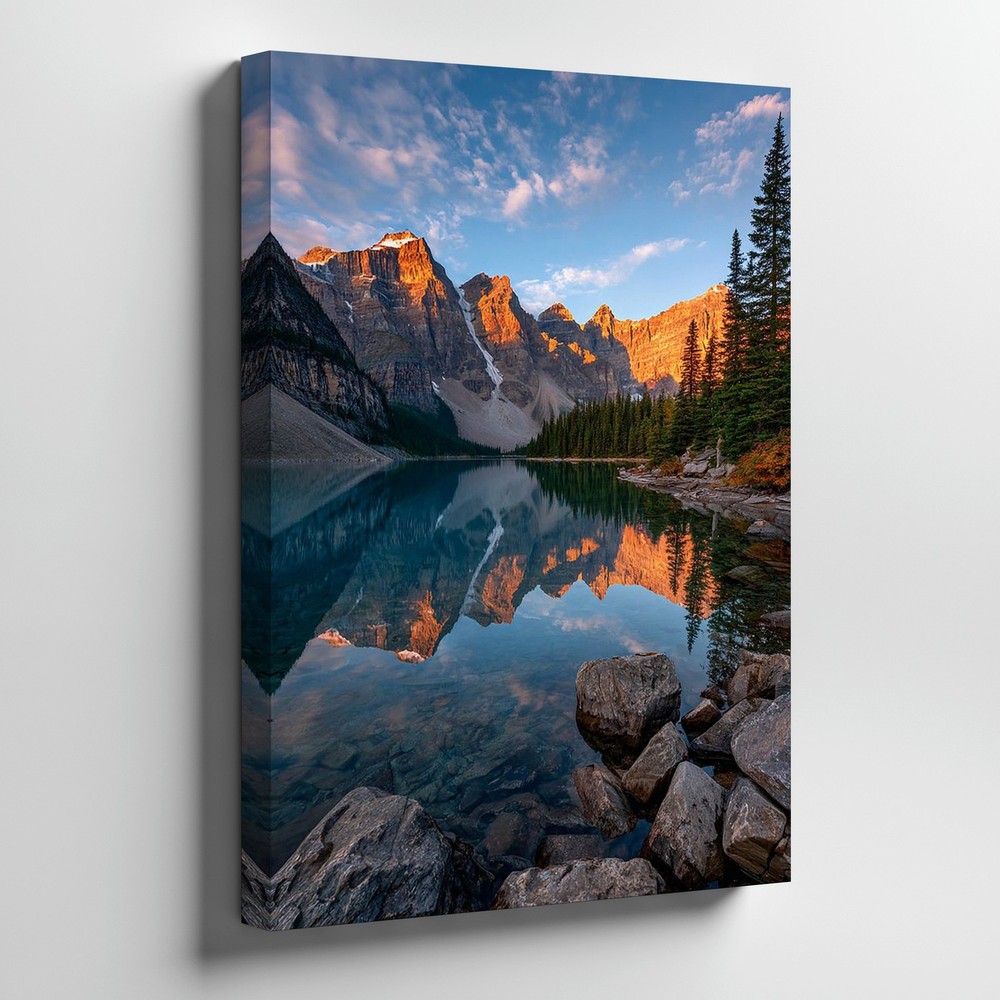 Mountain Lake Landscape Canvas Wall Art Scenic Nature Reflection Wall Home Decor