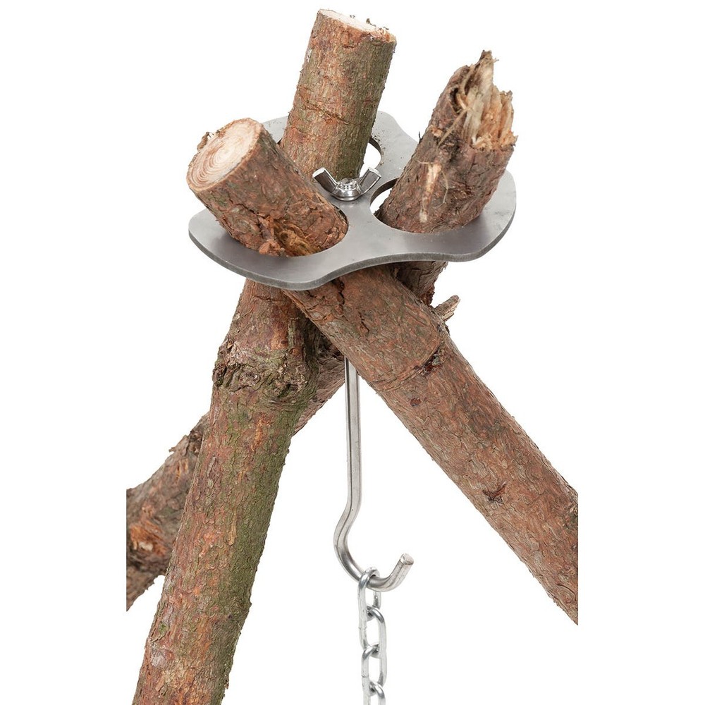 Tripod Holder Stainless Steel With Chain And Hook Outdoor Camping Bushcraft