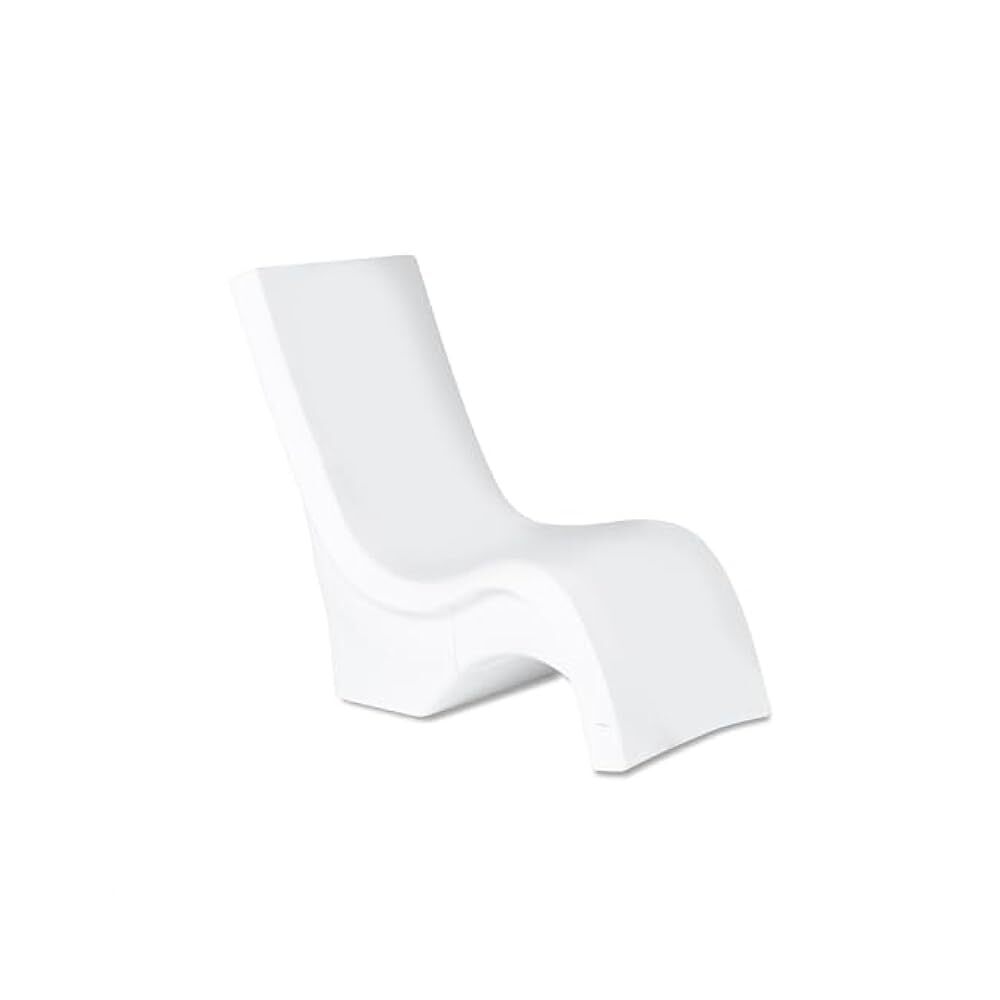 Weatherproof White Resin Shallow End Pool Lounger Holds 300lbs