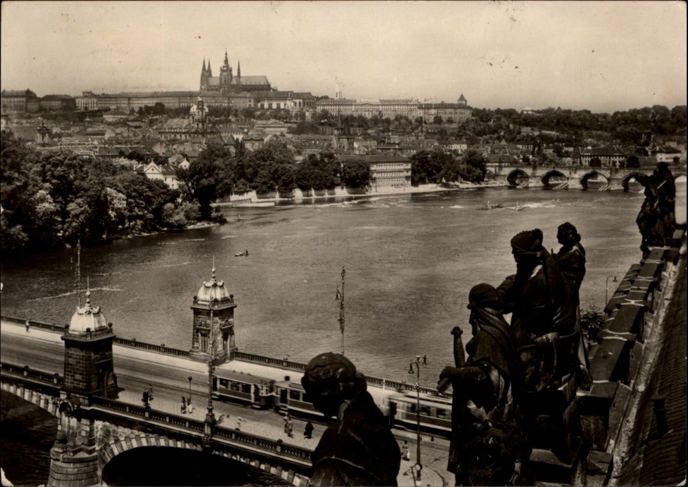 RPPC Prague Czech Republic View vintage postcard n500