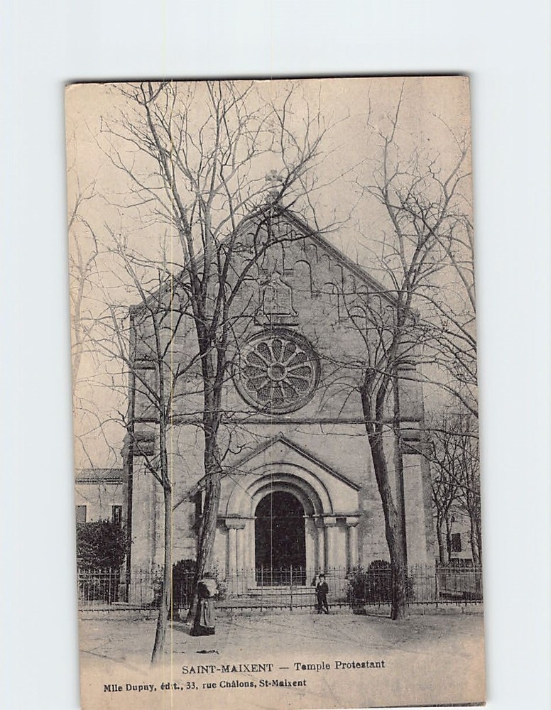 Postcard Temple Protestant Saint Maixent France