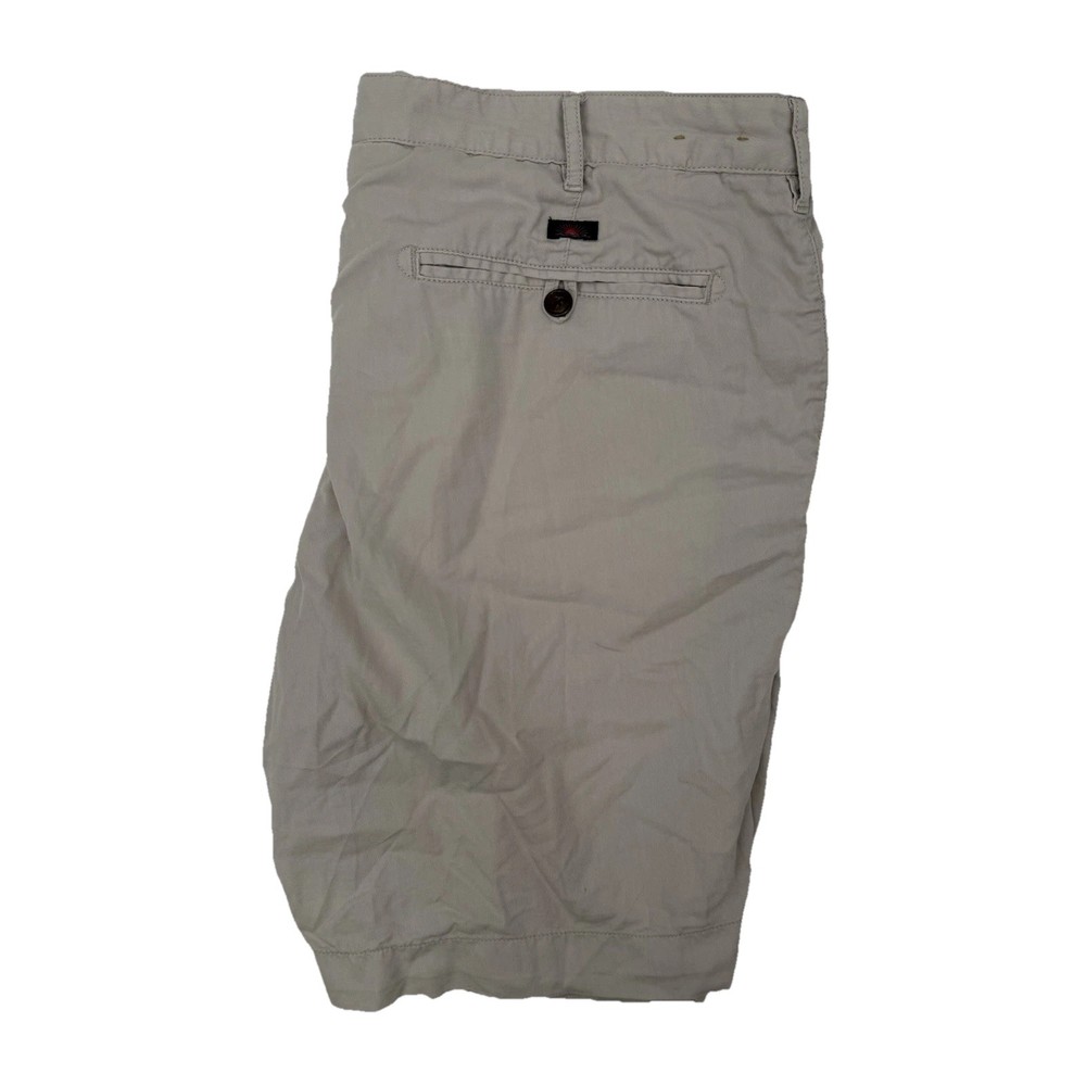Faherty Chino Shorts Tan Mens Size 38 X 10 Cotton Blend Flat Front Logo Pockets