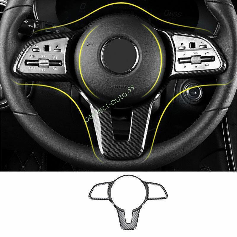 For Benz GLC 250 300 AMG 2020-22 Carbon Fiber Steering Wheel Button Cover Frame