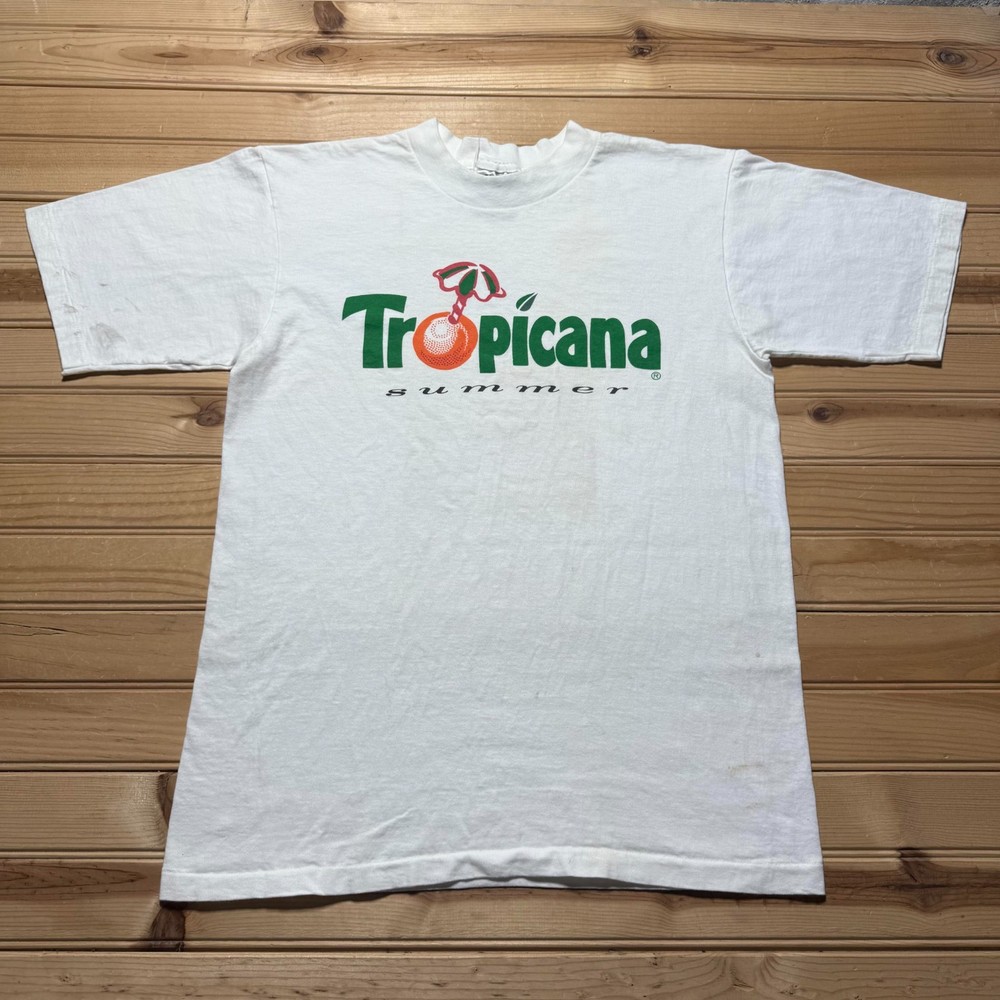 Vintage 90s Tropicana Summer Orange Juice Single Stitch Promo Shirt USA - Large