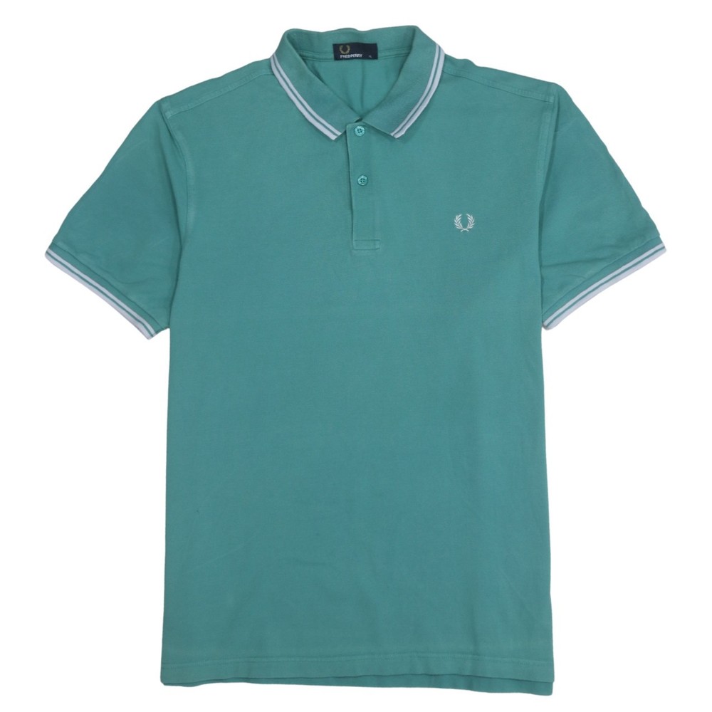 Fred Perry Womens Polo Shirt Teal Green Cotton Embroidered Laurel Tipped XL