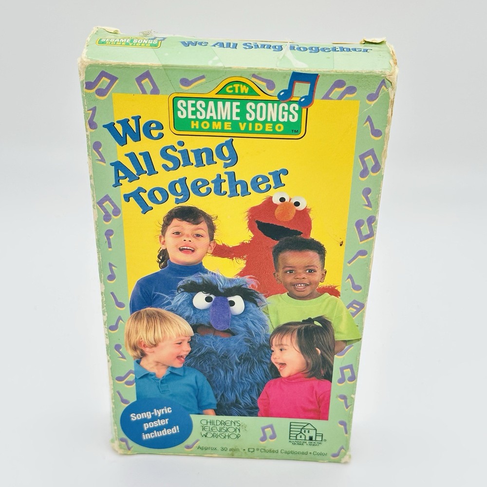 Sesame Street - We All Sing Together VHS Tape 1993 Sesame Songs Home Video Rare