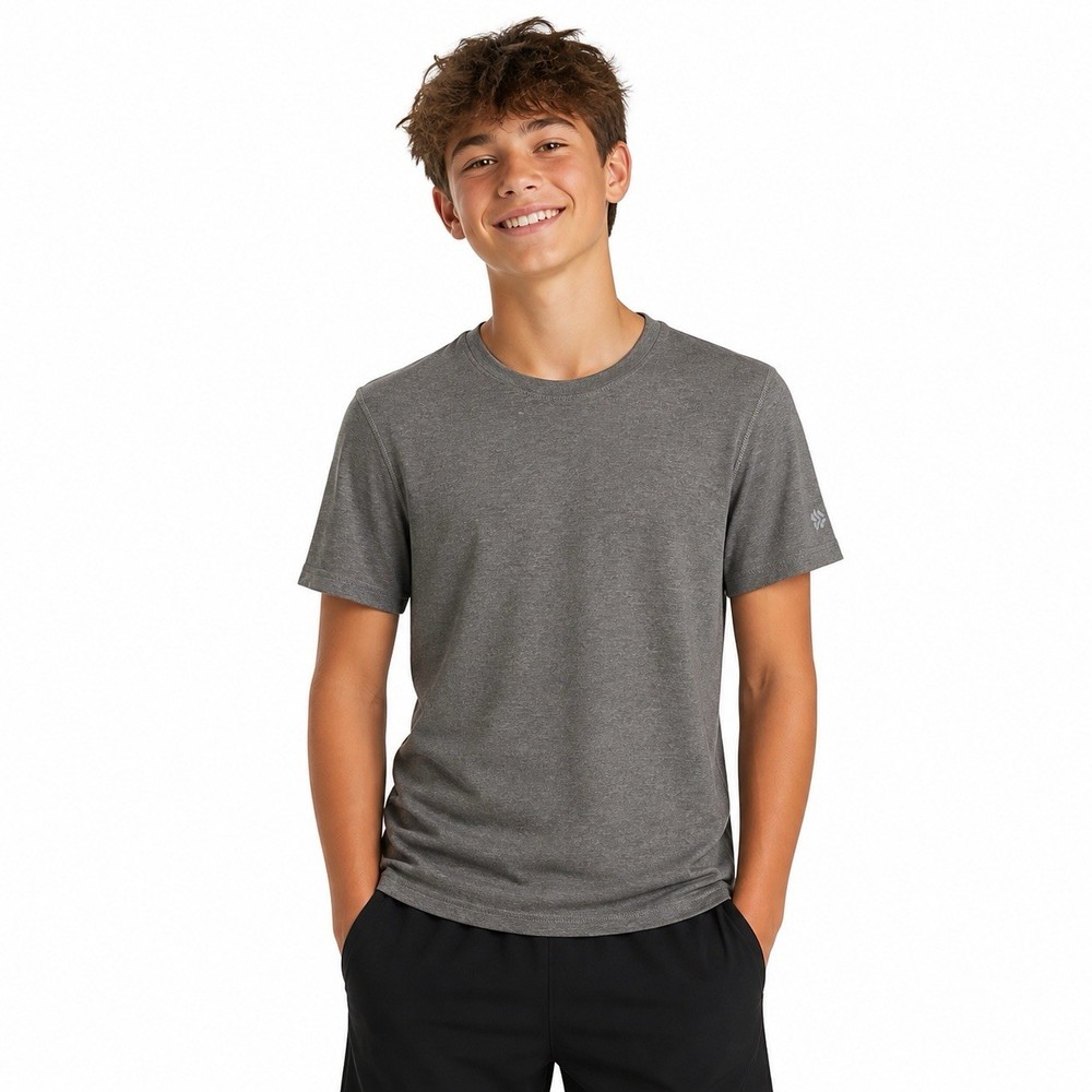 All in Motion T Shirt Boys XL 16 Gray Athletic Short Sleeve Stretch NEW