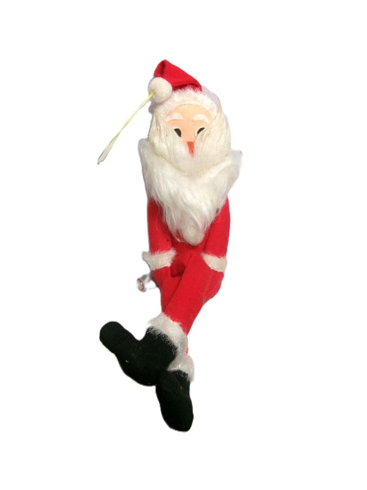 MCM 9 ½” Vintage Santa on Shelf Knee-Hugger Red Felt Christmas DREAM DOLL