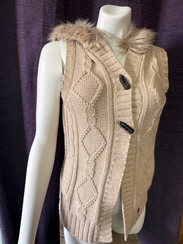 U.S. Polo Assn. Women Beige/Tan Vest Size Small