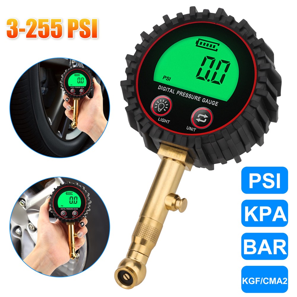 Precision Digital Tire Pressure Gauge 3-255 PSI LCD for Cars Trucks Bikes-image