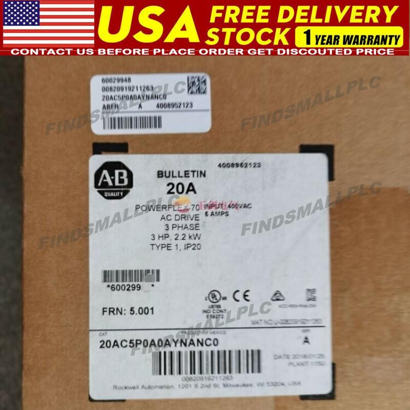 Allen-Bradley 20AC5P0A0AYNANC0 New In Box 20AC5P0A0AYNANC0 Fast Ship US Free Tax
