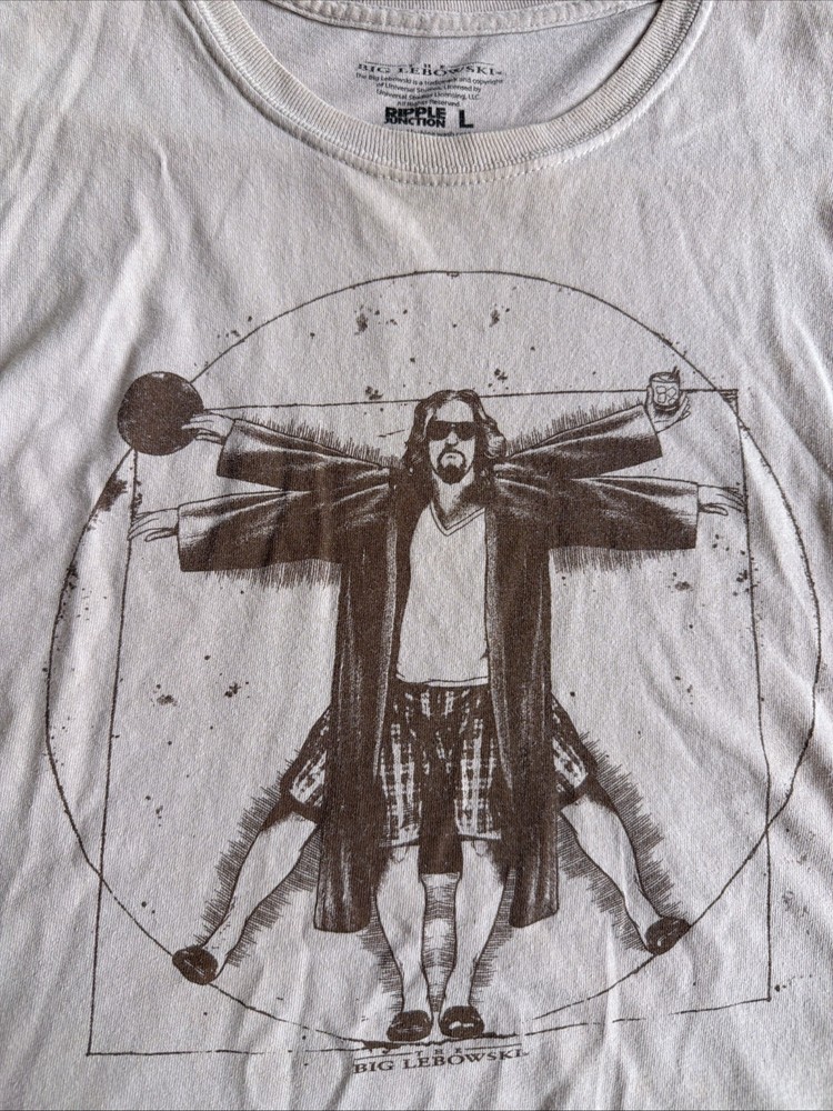 Big Lebowski The Dude Vitruvian Man T Shirt Official Size L
