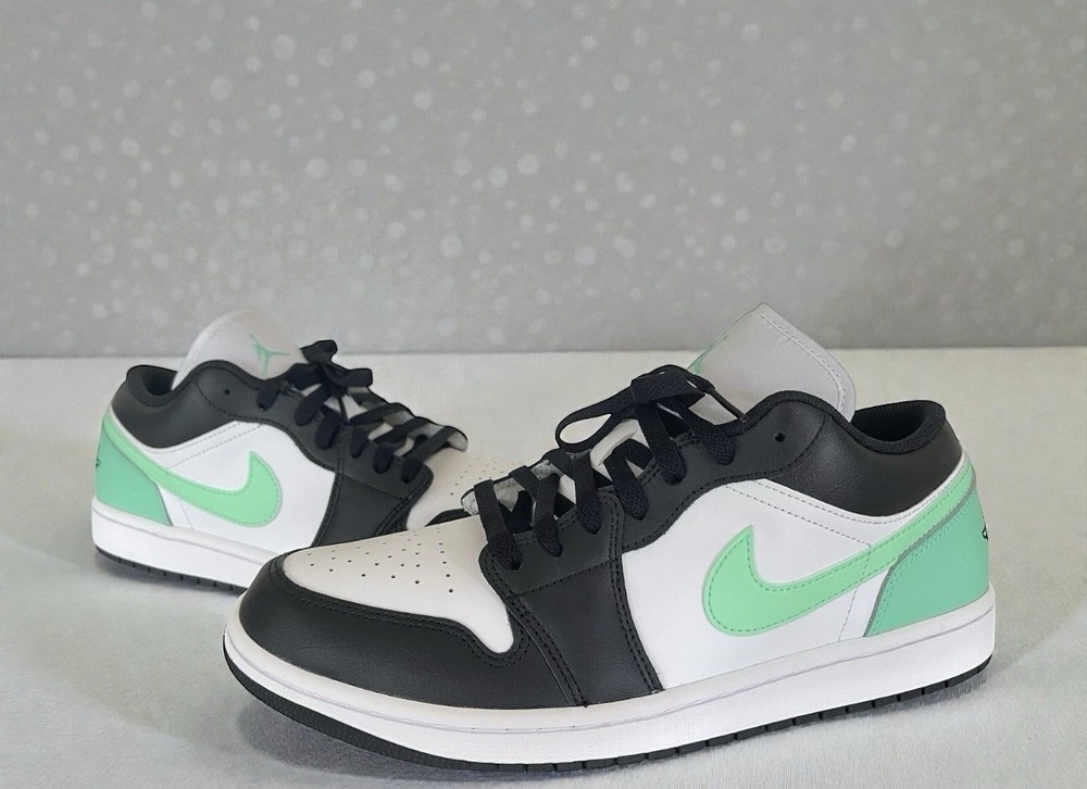 Nike Air Jordan 1 Low Green Glow White 553558-131 Men's or GS Shoes NEW
