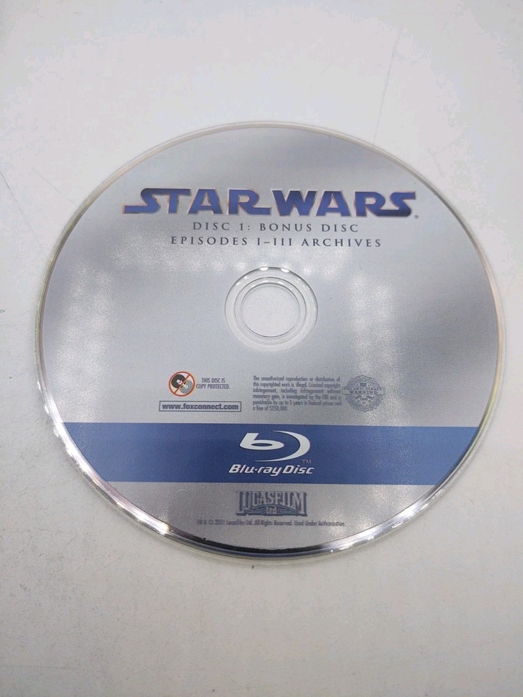 STAR WARS Complete Saga Bonus Episodes 1-3 Archives Replacement Disc Only BLURAY