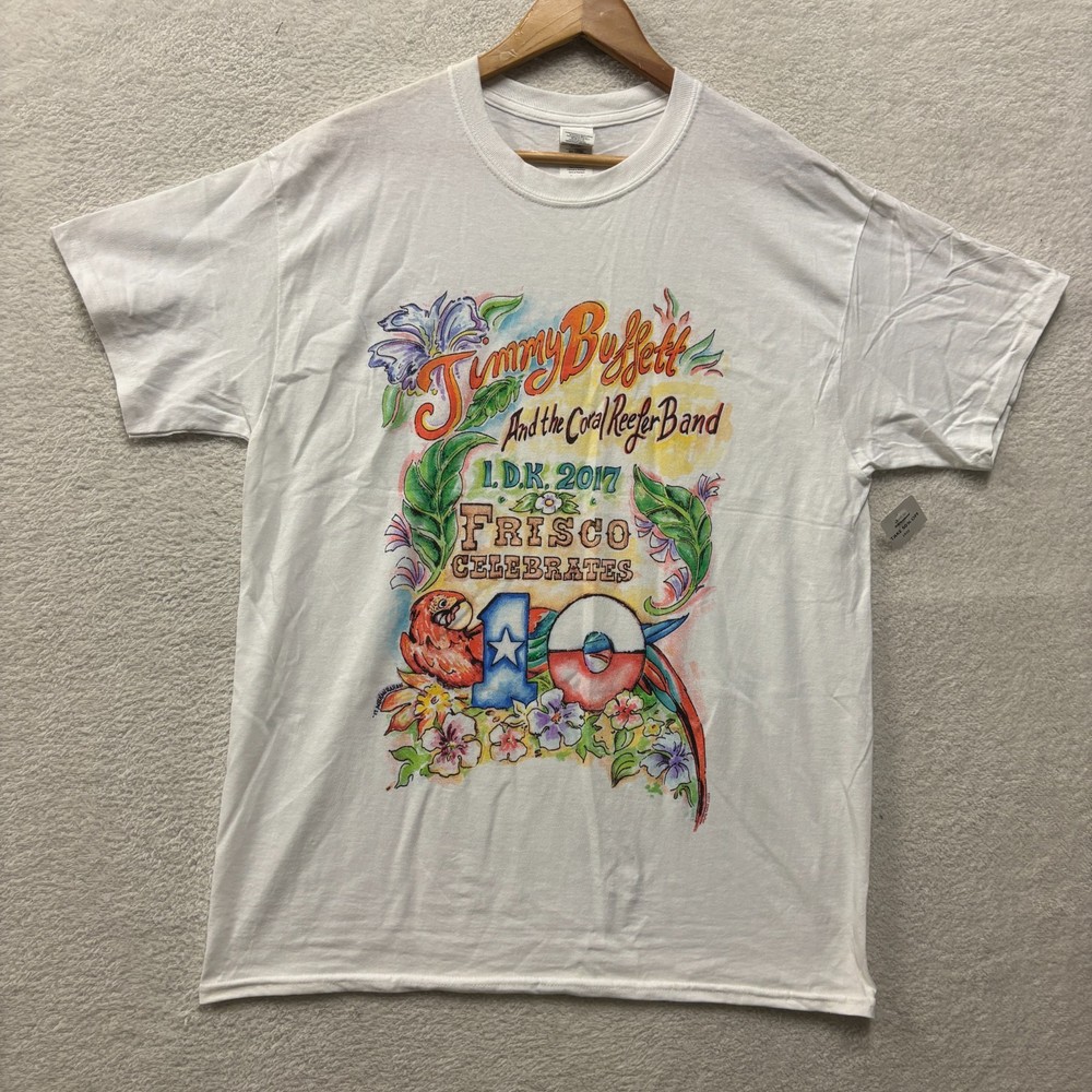 NWT Jimmy Buffett Shirt Mens L Coral Reefer Band 