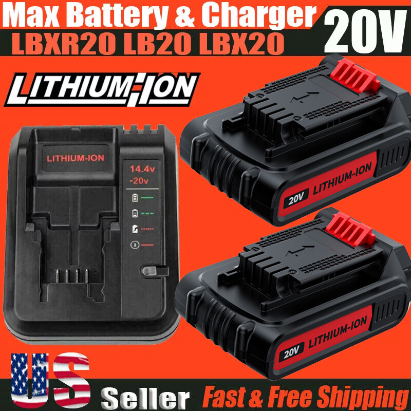 BLACK & DECKER LBXR20 20V MAX Lithium Battery Replacement LCS1620 Charger