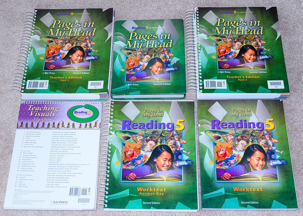 BJU Bob Jones 5th grade READING 5 Pages In My Head COMPLETE SET New Student