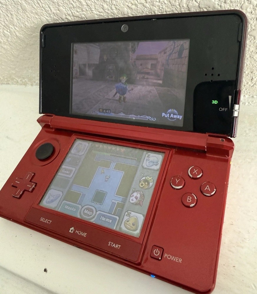 Nintendo 3DS Flame Red Console CTR-001 Tested Working Pre-Owned