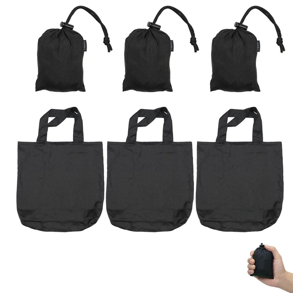 Nylon Reusable Grocery Bag (3 pack), Nylon Heavy Duty Tote Bags 110 lbs, 19