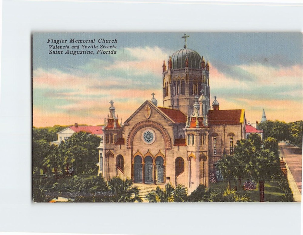 Postcard Flagler Memorial Church Presbyterian Saint St. Augustine Florida USA