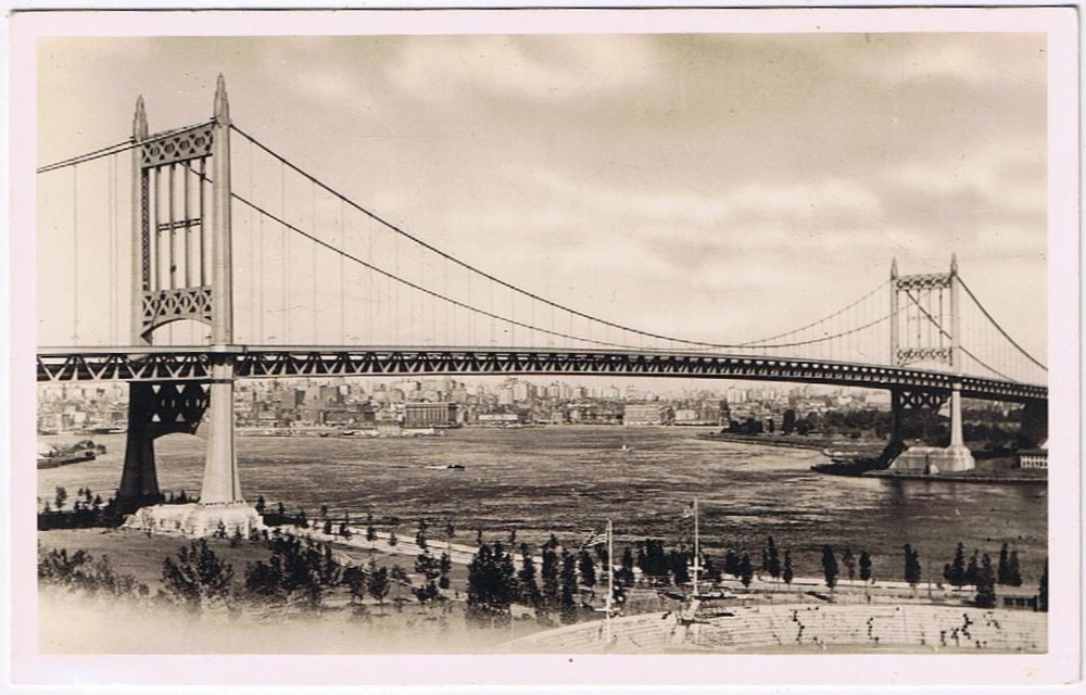 Postcard RPPC Triboro Bridge NYC New York