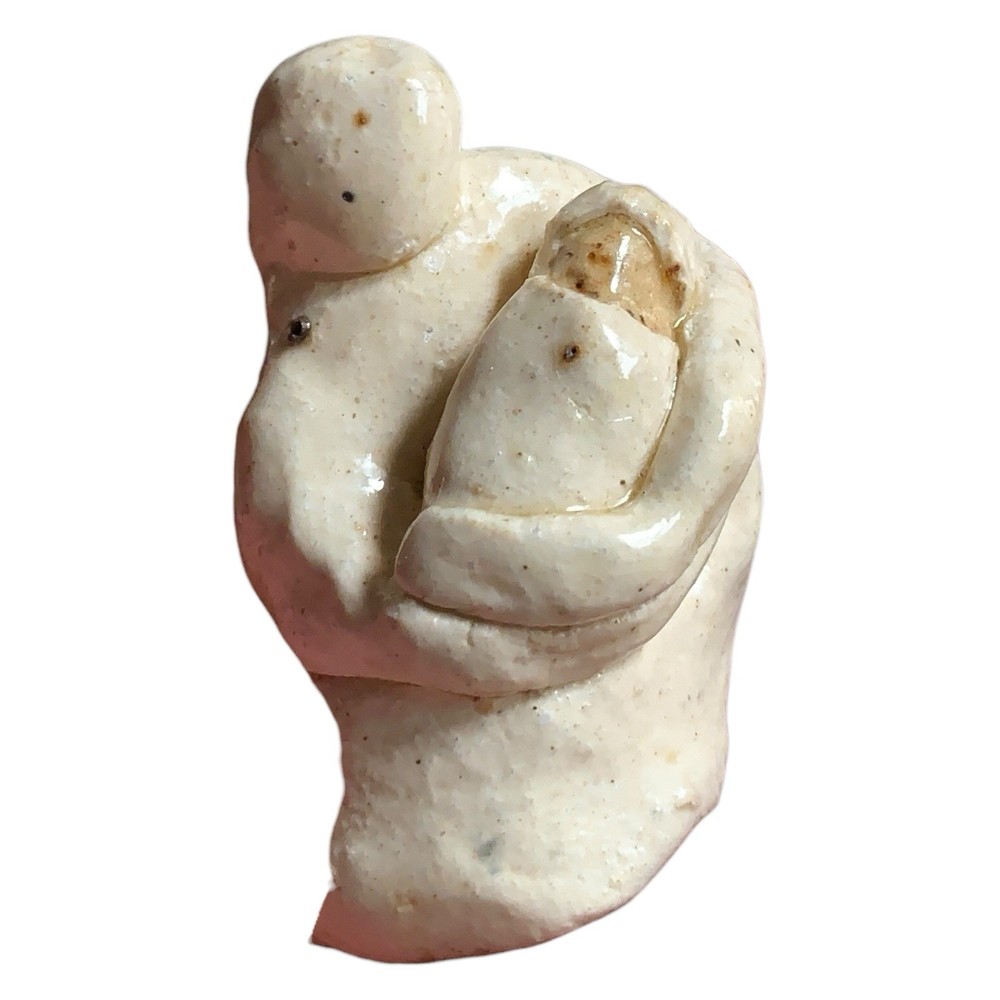 Thurston? Signed Southwest Style Mother Clay Sculpture Nativity Mary Baby Jesus