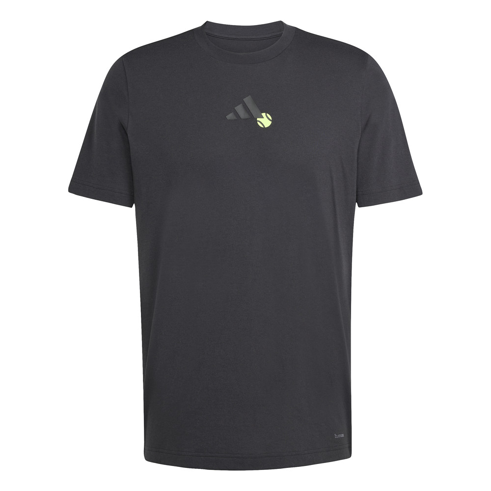 adidas Tennis Jeu Graphic Crew Neck Short Sleeve T-Shirt Mens Black Casual Tops