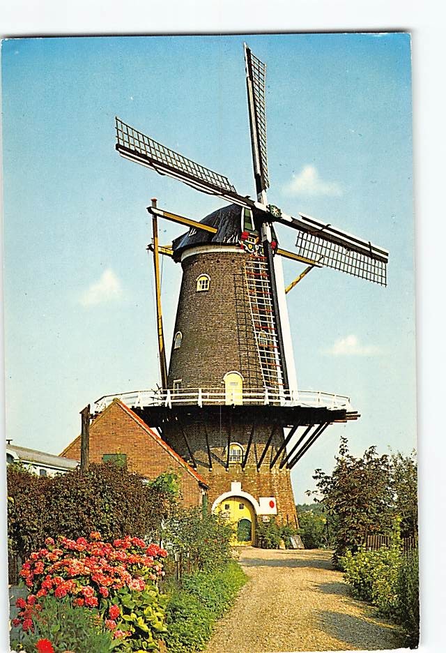 Postcard Corn mill De Koning Middelburg Netherlands