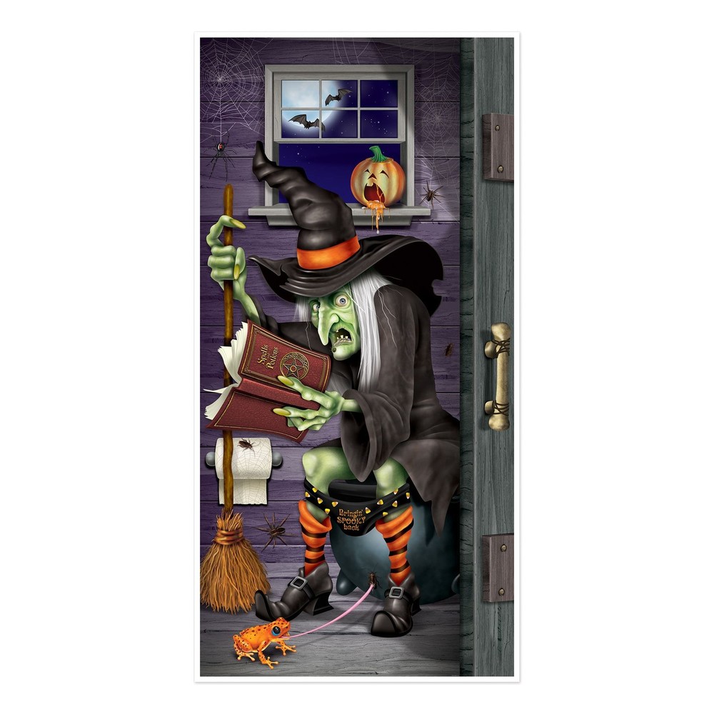 Spooky Beistle Witch Door Cover for Halloween Party Decor