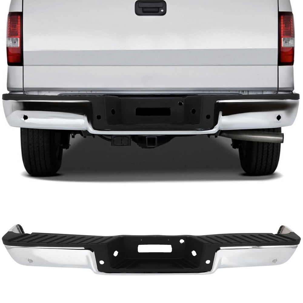 For 2006-2008 Ford F-150 Rear Bumper Chrome w/Object Sensor Holes w/Towing Pkg