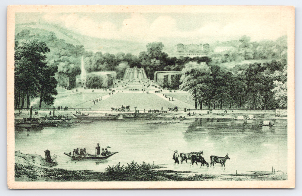 Vtg Postcard Chateau Parc de St-Cloud XVIIIeme Siecle France Castle Gardens