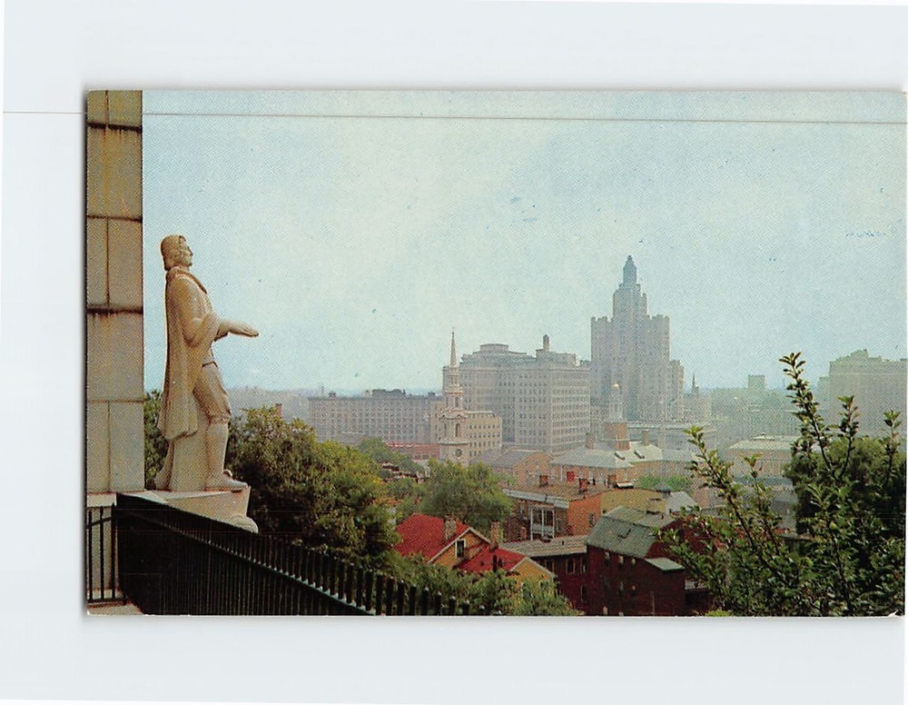 Postcard Roger Williams Statue Providence Rhode Island USA