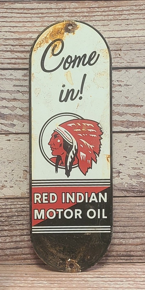Vintage Red Indian Motor Oil 